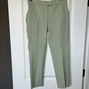 Akris Punto green and white searsucker pants 6